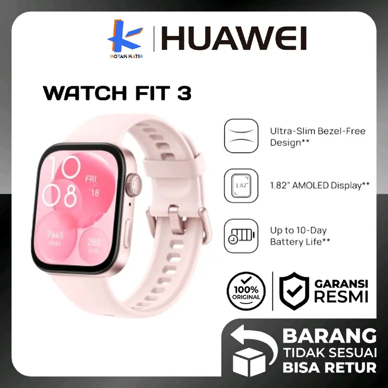 HUAWEI Watch Fit 3 HarmonyOS Smartwatch New Garansi Resmi 0