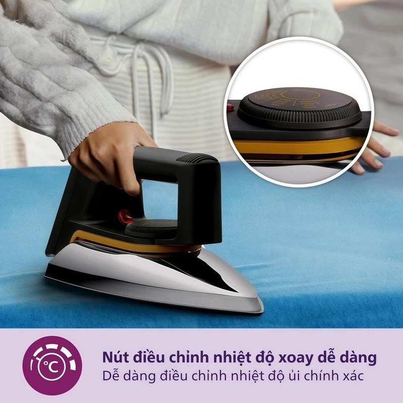 Bàn ủi khô cầm tay siêu nhẹ chống cháy 5 mức nhiệt độ là quần áo bảo hành 12 tháng