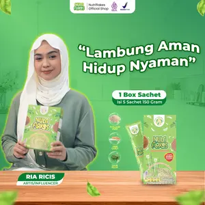 Nutriflakes Sachet Sereal Umbi Garut Membantu Meredakan Asam Lambung dan Gerd Kemasan Praktis