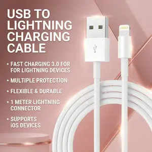 DATA LIGHTNING TO USB 1 METER CABLE CHARGER LIGHT NING 1M