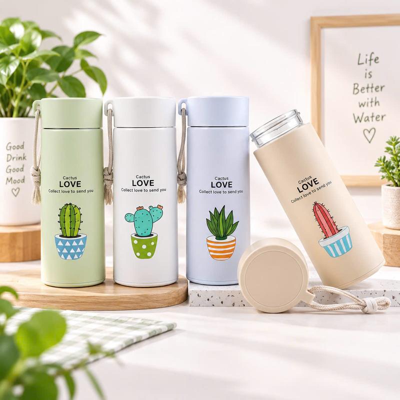 Bình nước cách nhiệt hình xương rồng cute dễ thương nhỏ gọn thuận tiện đem theo bên người