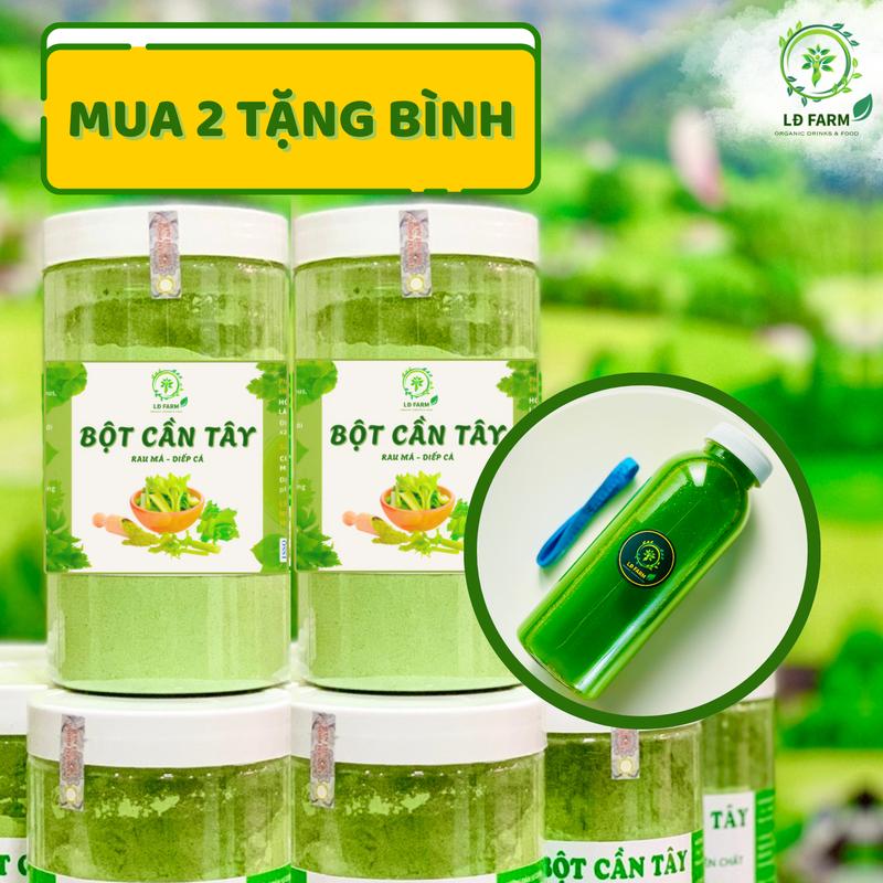 1kg TẶNG BÌNH 2 Hộp bột cần tây sấy lạnh mix rau má diếp cá nguyên chất tự nhiên tặng bình và thước dây - hỗn hợp đồ uống dạng bột dongtrung tuvi bộ bot cantay