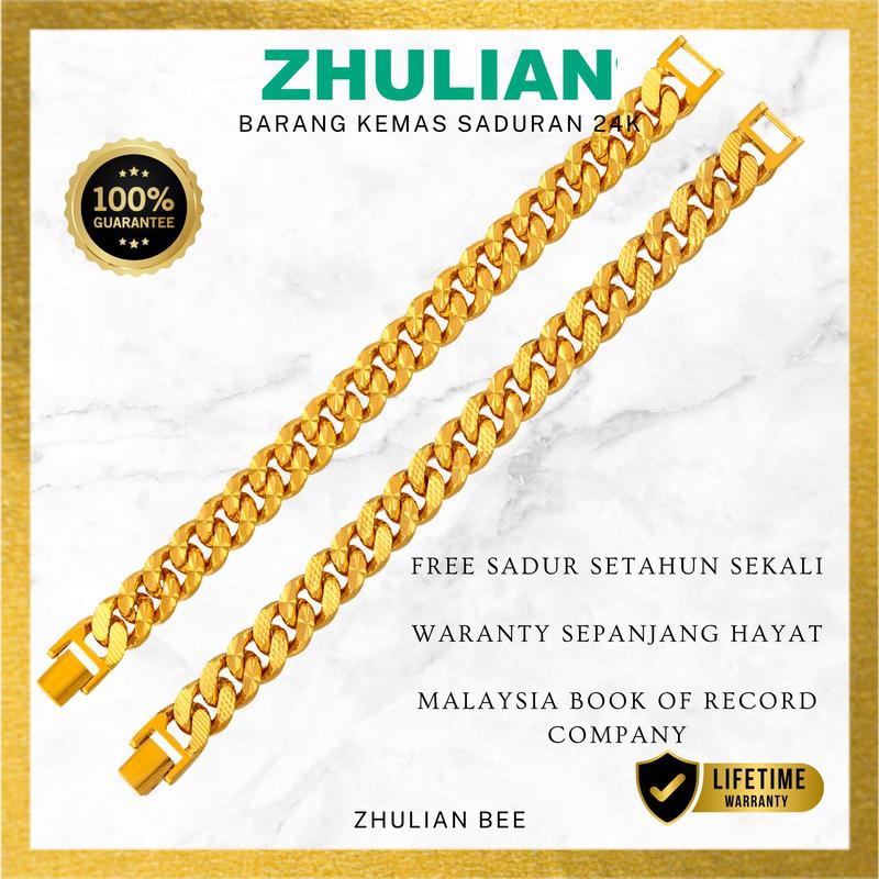 Product Introduction of [BT5028 BT5029] ZHULIAN Rantai Tangan Kikir Bunga Melur Padu Emas Zhulian Original Gold Plated 24k Bracelets Jewellery Anti Karat Tahan Lasak rantai  tangan 37