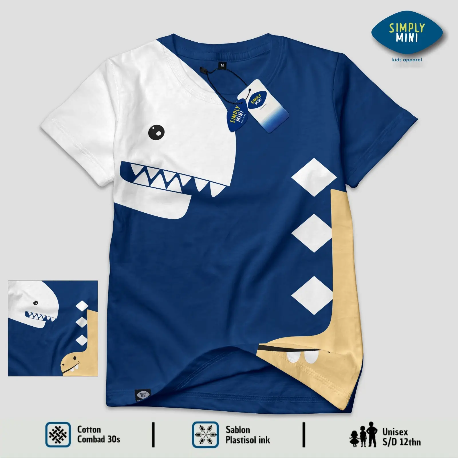 Simplymini 041 Baju Atasan Kaos Anak Laki Laki Lengan Pendek Fullprint Kenkinian Murah Berkualitas