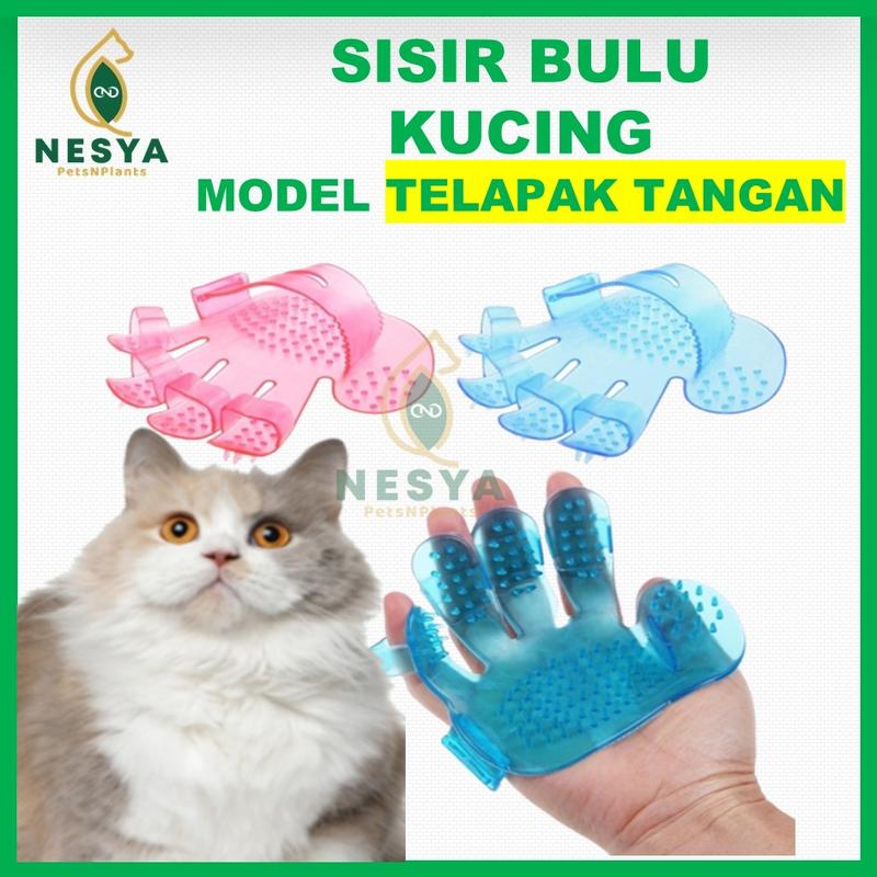 Sisir Mandi untuk Kucing Anjing Bentuk Tapak Tangan Sisir Bulu Hewan 0