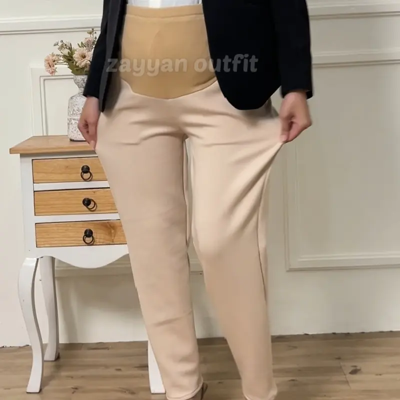 Celana Ibu Hamil Kerja Scuba Premium Jumbo Wanita Office Termurah pinggang elastis Hitam navy scuba 1