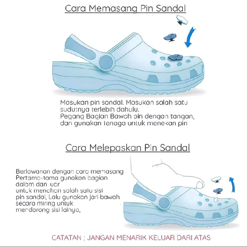 Jibbitz Charm Aksesoris Pin Sandal Motif Bunga - 2-5 cm - Warna, Pad, Max, Elastic, Joy, Sunny, Petir, Puppies, Gliter 4