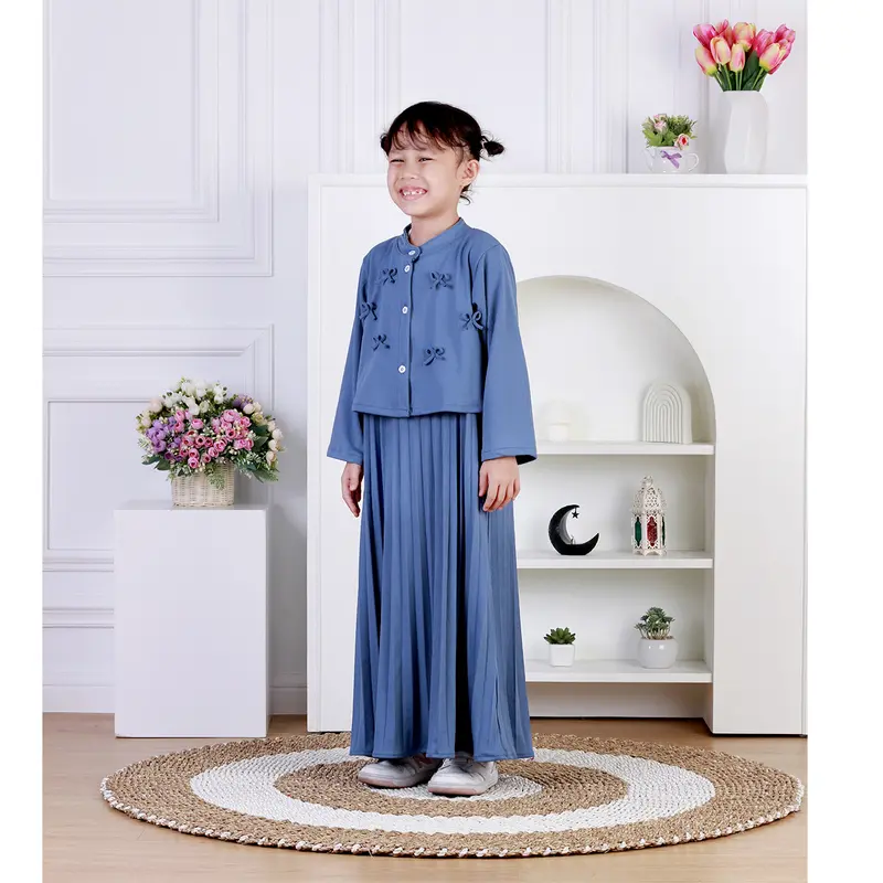 Dungdungkids Gamis Anak Aurora Coquette 2 in 1 Knitt Plisket 3 - 11 Tahun 2