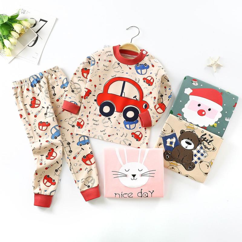 (1) Piyama anak setelan baju tidur anak import cowok perempuan lengan panjang kartun (1-6 tahun) 2