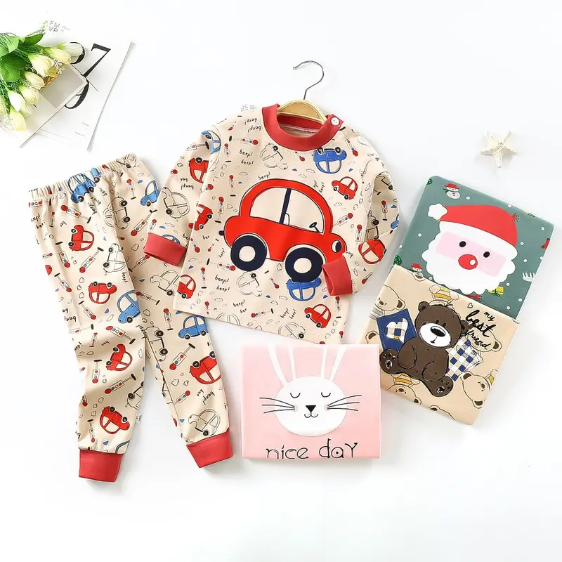 (1) Piyama anak setelan baju tidur anak import cowok perempuan lengan panjang kartun (1-6 tahun) 2