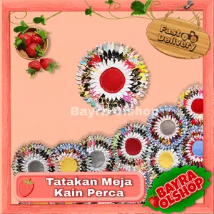TATAKAN MEJA KAIN PERCA (PINCUK) / keset bulat pincuk/ Alas gelas, piring, vas bunga, panci