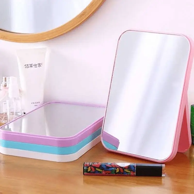 CERMIN LIPAT PERSEGI PORTABLE / STANDING BEAUTY MIRROR KACA DUDUK UNTUK RIAS MAKEUP WAJAH 4