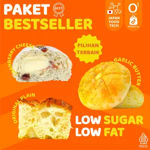 [PROMO GEDE GEDEAN] [PAKET BESTSELLER ISI 3 PCS] HALAL SOFT SOURDOUGH CRANBERRY CREAM CHEESE + SOFT SOURDOUGH GARLIC BUTTER CHEESE + SOURDOUGH UMAMI PLAIN/ORIGINAL FOCCACIA [ISI 3] - Oru Indonesia Sari