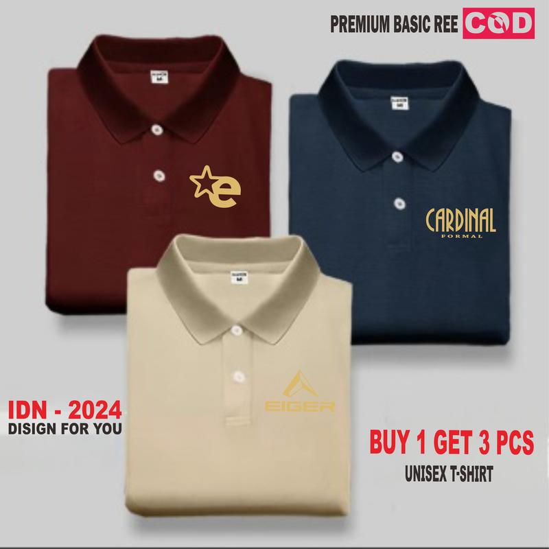 STYLE1 Beli 1 Dapat 3 Pcs ( PROMO COD ) Kaos Keren Polo I G  r I Goo I Formal Gold Pria Distro T-Shirt Distro I Polo Dewasa Premium Quality Baju Pendek Katun Combed Sablon 1