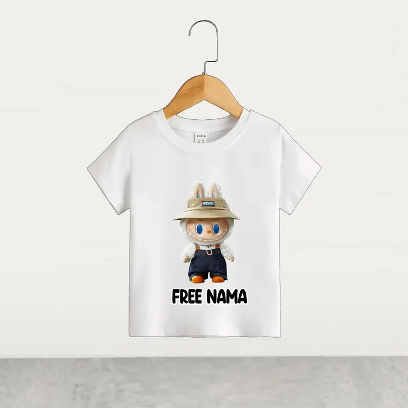 (GRATIS NAMA) KAOS ANAK L4bubu LENGAN PENDEK USIA 1-10th CATTON COMBED 7