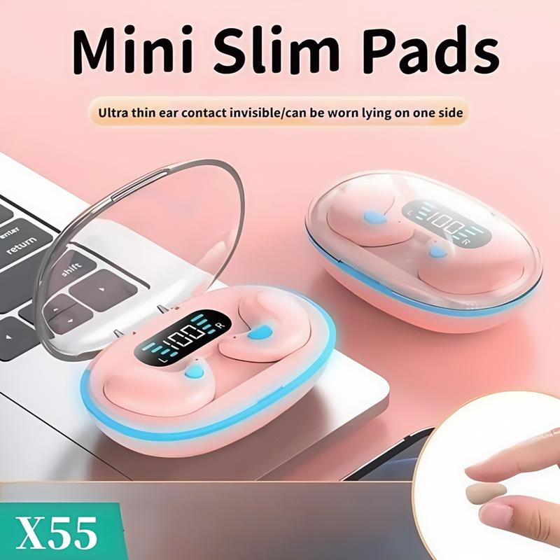 không dây, X55 thân thiện với giấc ngủ, Âm thanh Hi-Fi, Khử tiếng ồn nâng cao, Thiết kế thoải mái công thái học vệ sinh chống ù  vệ sinh taing he     ngủ  mini     bluetooth  bass  căng     đi  ngủ  có  núm  cao  su tai nghe