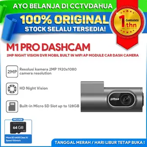 DAHUA M1 PRO DASHCAM 2MP NIGHT VISION DVR MOBIL BUILT IN WIFI AP MODULE CAR DASH CAMERA FREE MICRO SD 64GB