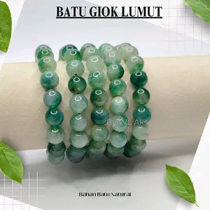 Gelang Batu Giok Ice Natural Bahan Batu Alam