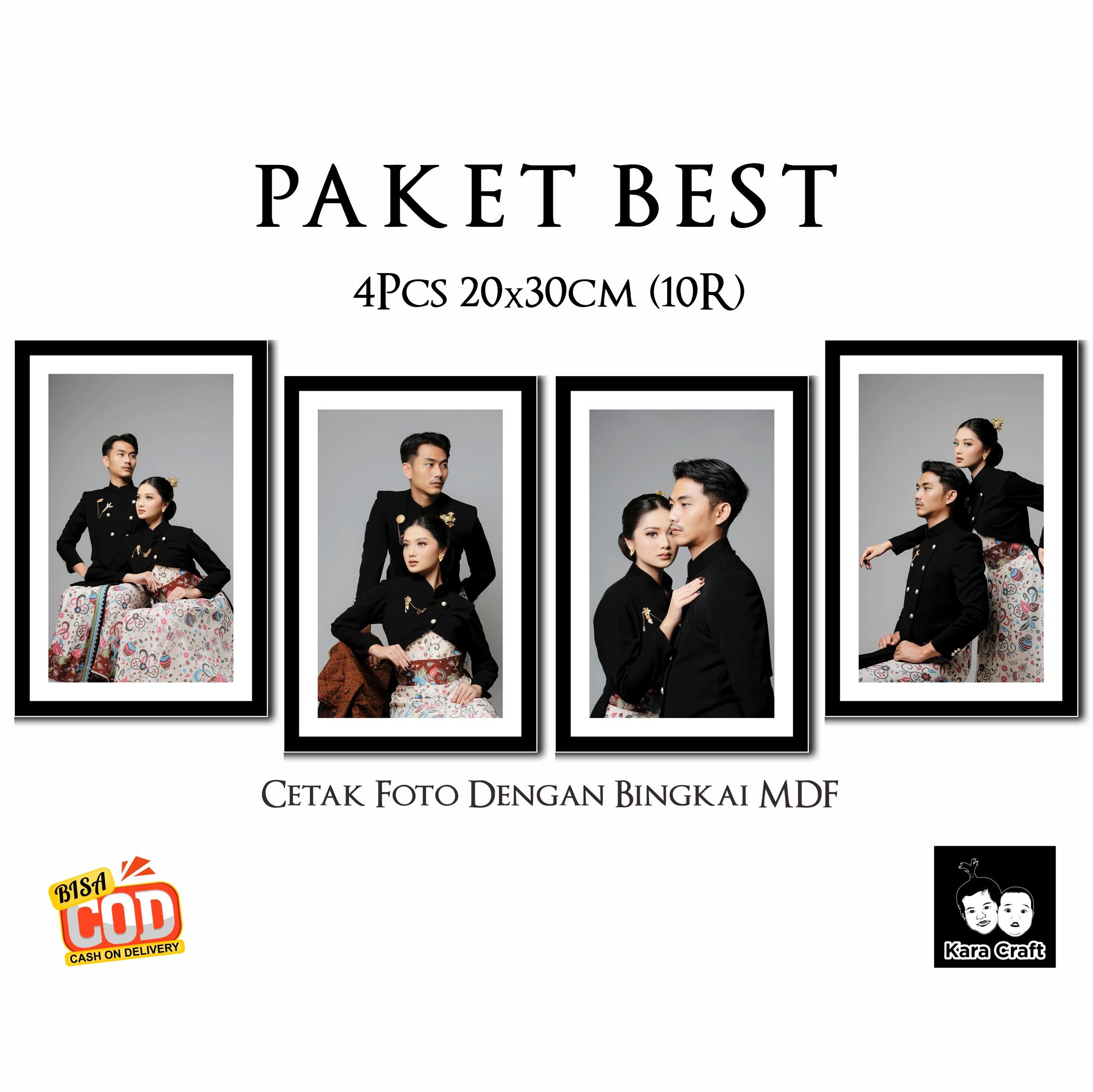 PAKET 4Pcs  CETAK FOTO 10R (20x30cm) + BINGKAI MDF aesthetic