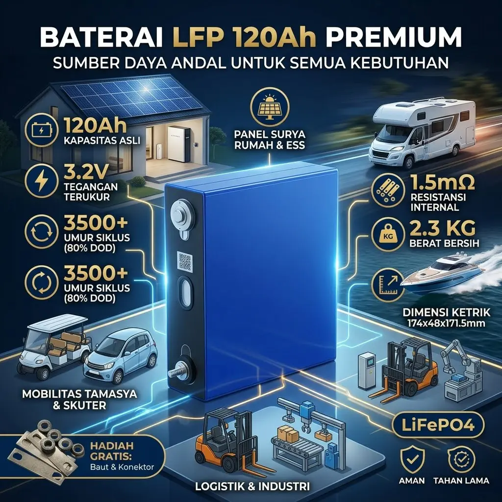 120Ah Baru Lifepo4 Baterai 3.2V 120Ah lifepo4 Baterai cell Lithium iron phosphate deep cycles for Diy 12V 24V 36V 48V solar energi