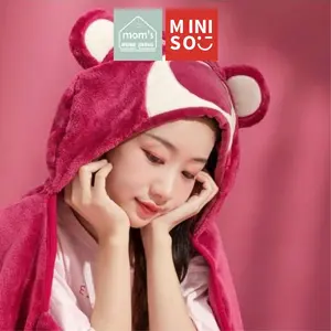 MINISO Selimut Dengan Topi Toy Story Collection Lotso Alien James Sullivan Kain Lembut