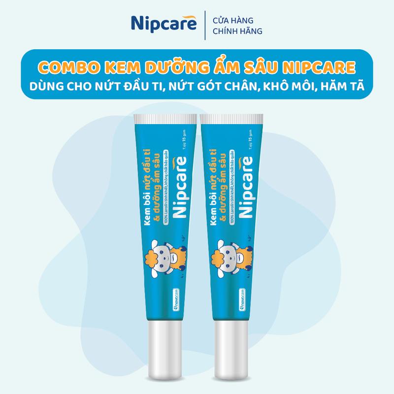  Combo 2 Kem bôi Novocare Nipcare Lanolin tinh khiết giúp dưỡng ẩm dùng cho khô môi môi nứt nẻ nứt đầu ti nứt gót chân hăm tã da tay á sừng - 15gam 