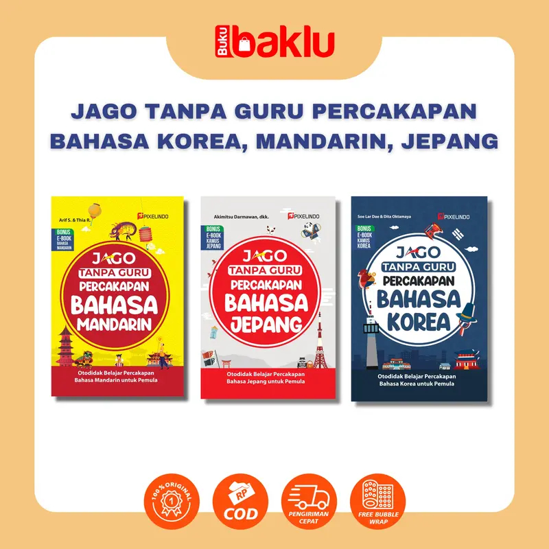 99K DAPAT TIGA - BUKU JAGO TANPA GURU SUKSES PERCAKAPAN (BAHASA MANDARIN, KOREA, JEPANG) 0