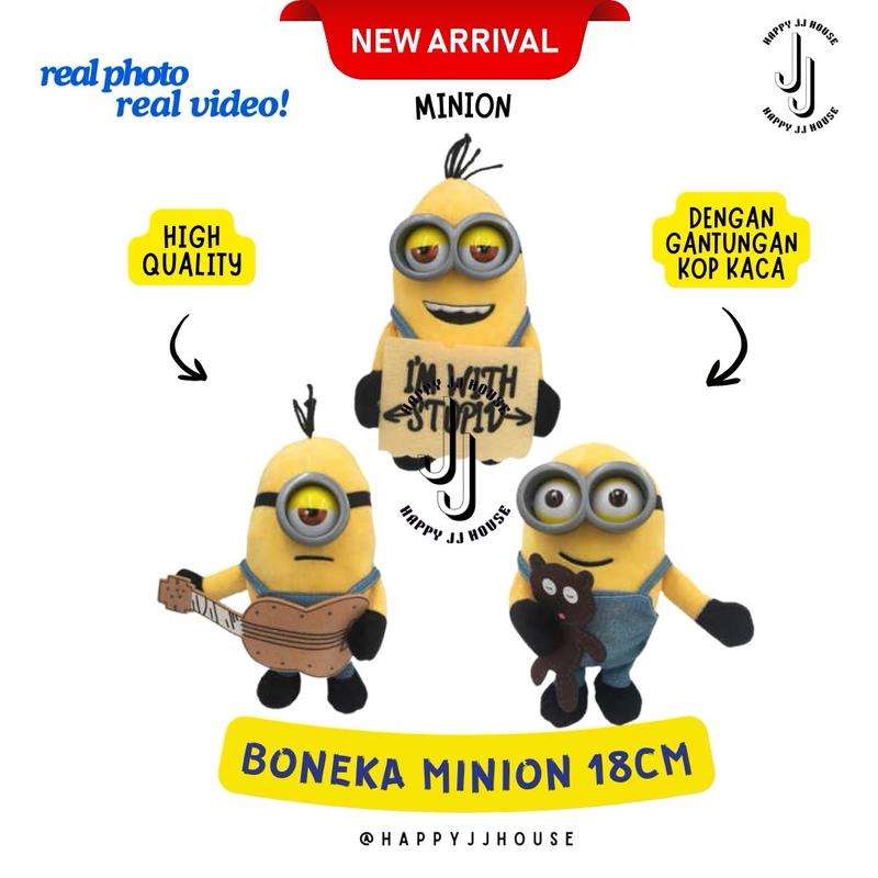 [HAPPYJJ]BONEKA MINION VIRAL DENGAN KOP KACA Dolls 1