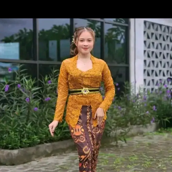 baju kebaya brokat jadi Stretch / kebaya Bali brokat modern wisuda (hanya kebaya) kebaya brokat kutubaru bali Pesta Kondangan baju tradisional Atasan Wanita 6