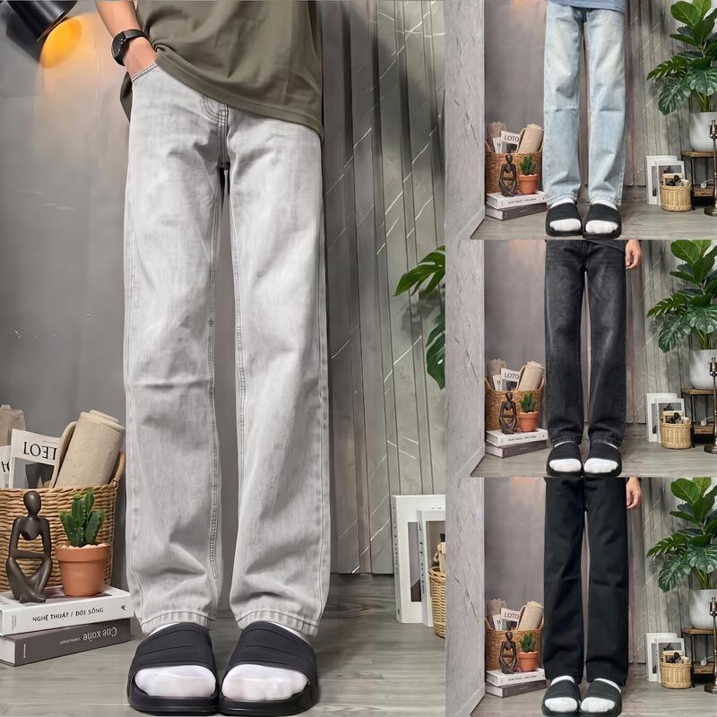 Quần Jean Ống Suông Xám Bạc Form Regular Jeans SRN Wash - Quần Bò Ống Suông Cạp Cao - Denim Có Túi Lưng Cao