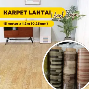 Karpet Lantai Vinyl 1 Roll di gulung 5  Meter / 10  Meter / 15 Meter dan 20 meter  murah  Untuk Lantai kamar dan meja dengan beragam motif  Kayu  Untuk Dekorasi Rumah