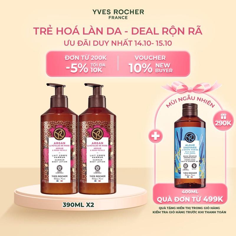 [YR] Combo 2 Sữa Dưỡng Thể Thiên Nhiên Yves Rocher Body Lotion 390ml (Cùng Mùi)