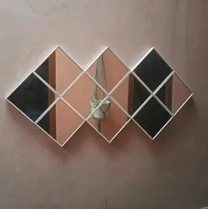 Cermin Kotak persegi 16x16 / paketan 10pcs 12pcs /Cermin Hiasan Ruang Tamu / Cermin Tempel Dinding Kaca Putih/cermin aesthetic