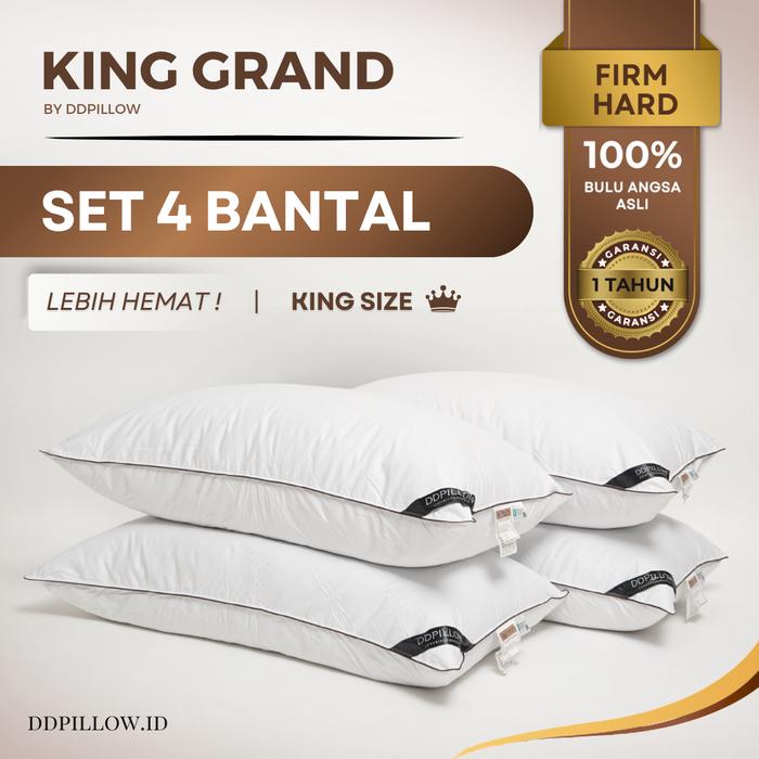 Gambar DDPillow Set 4 Bantal Hotel Jumbo Bulu Angsa Asli, Type King Grand (Firm Hard) / Bantal Tinggi - Bantal dari ddpillow Kota Administrasi Jakarta Barat Tokopedia