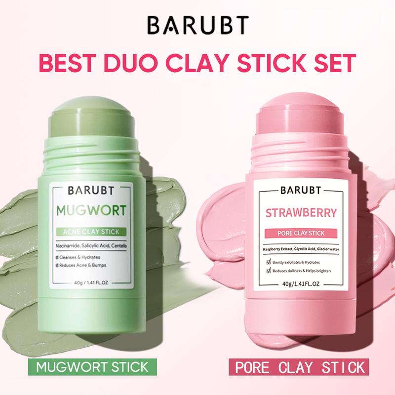Bộ Mặt Nạ, 2 Cái, 40g Thanh Mặt Nạ Bùn Niacinamide Dâu Tây, Thanh Mặt Nạ Đất Sét Mụn Tràm, Loại Bỏ Mụn Đầu Đen, Thanh Mặt Nạ Làm Trắng, Làm Sáng Da