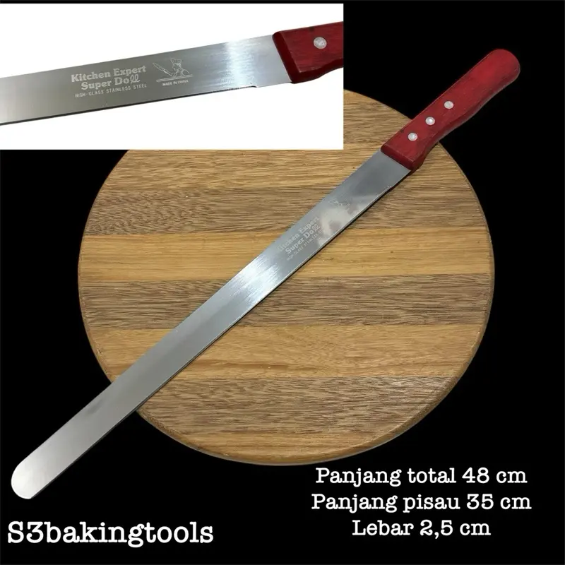 Pisau kue kebab polos cake knife kitchen expert super doll import