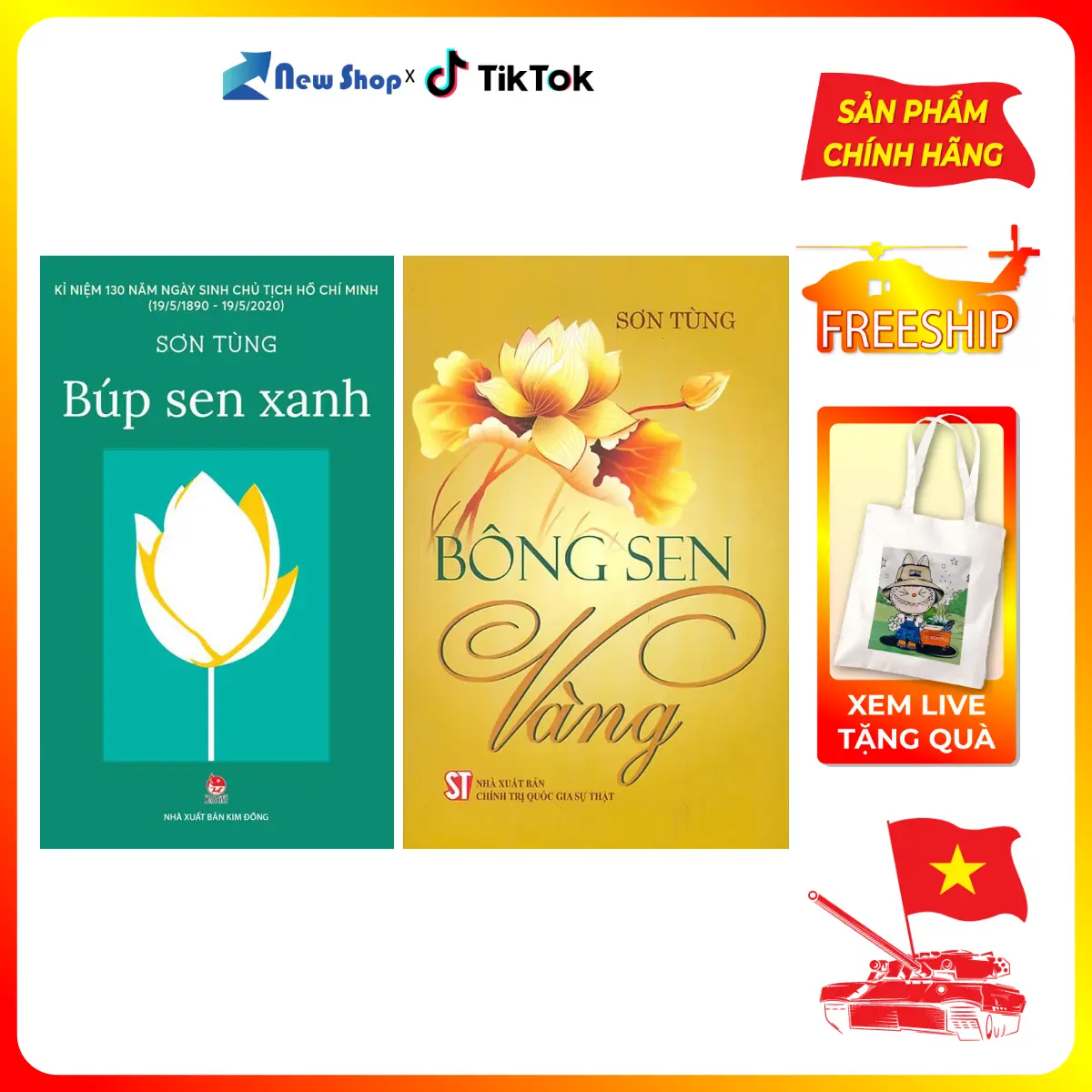 Sách Lịch Sử - Combo Bông Sen Vàng + Búp Sen Xanh (Bộ 2 Cuốn) - KĐ - Newshop
