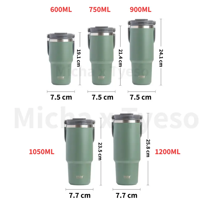TYESO Tumbler [FREE SIKAT & STIKER 3D] ORI 100% Mug Coffee 2in1 VacuumInsulated DoubleWall TahanPanasDingin SUS304FoodgradeBPAFREE. Botol Termos StainlessSteel 1