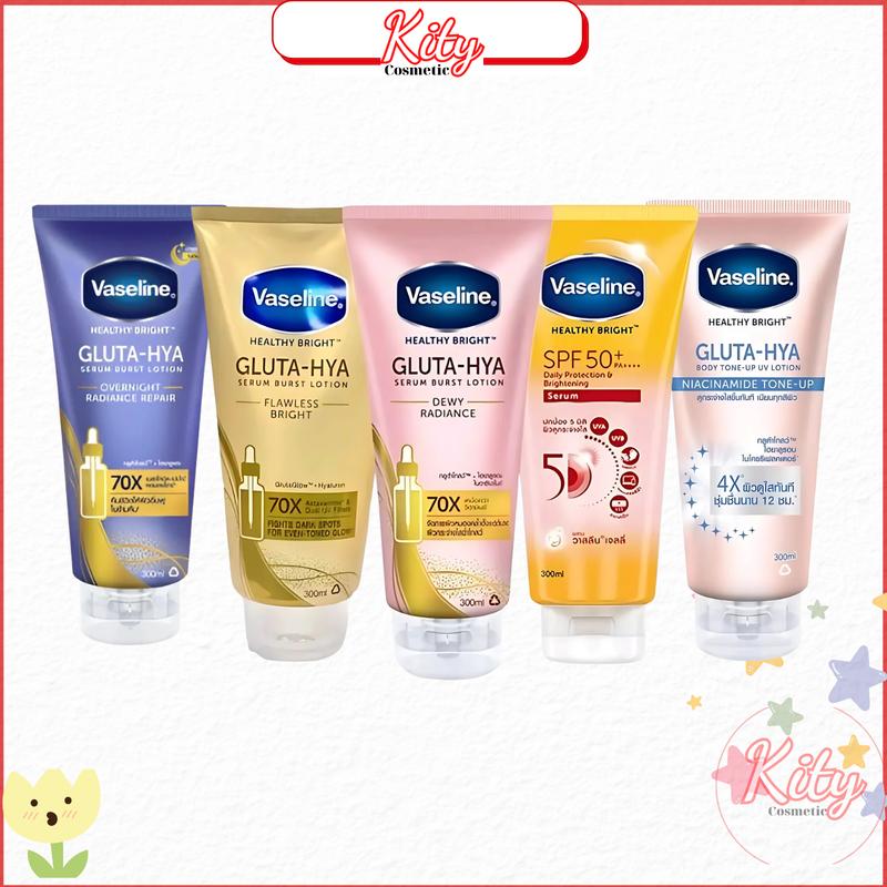 Vaseline Sữa Dưỡng Thể Healthy Bright Gluta-HYA Dưỡng Trắng Da Chống Nắng Toàn Thân SPF 50 & Dewy Radiance Flawless Bright