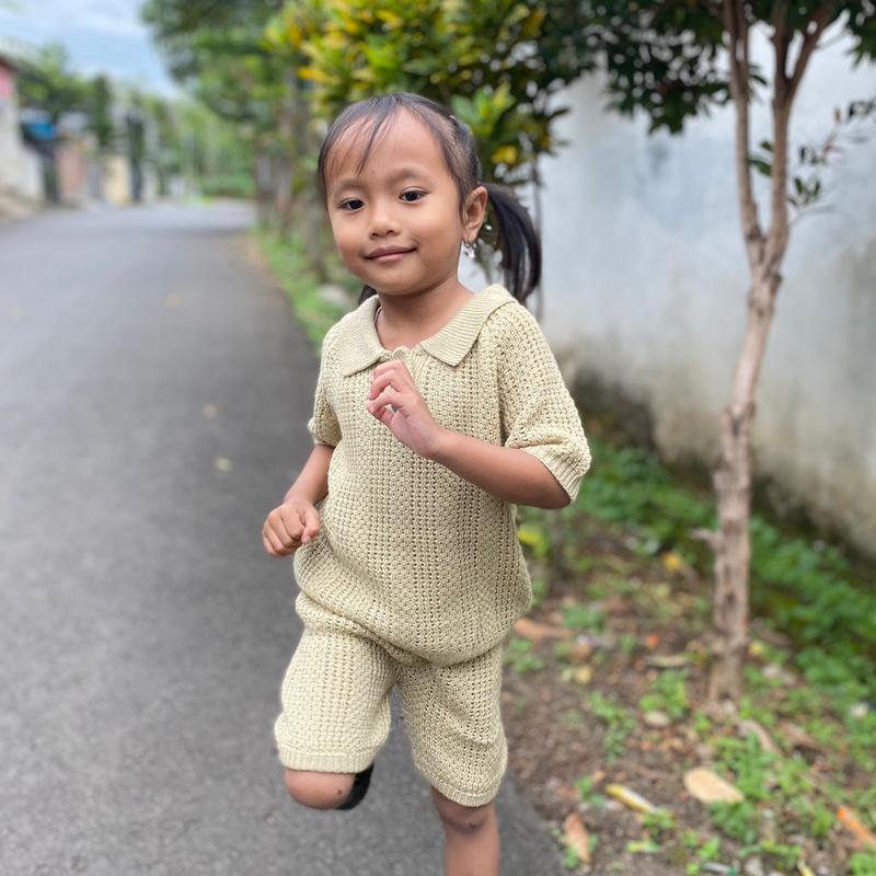 ￼Papao - Zenn Polo Knit Set / Set Rajut Premium / Setelan Anak Baju Celana Fashion 8
