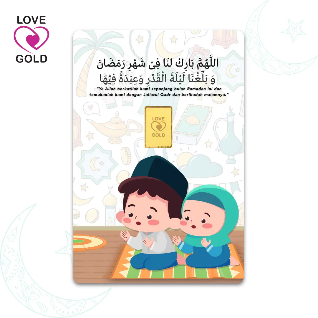 Love Gold Muamalat AU999.9 Ramadan Gold Bar 0.1g, 0.2g, 0.5g and 1g Card Series