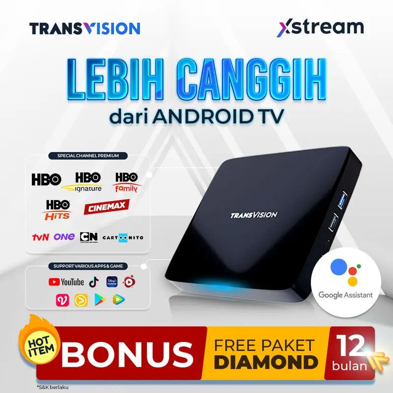 Android TV Box Transvision Xstream 2nd Gen BONUS ALL CHANNEL DIAMOND - STB Google Certified Google Voice WiFi Bluetooth 3