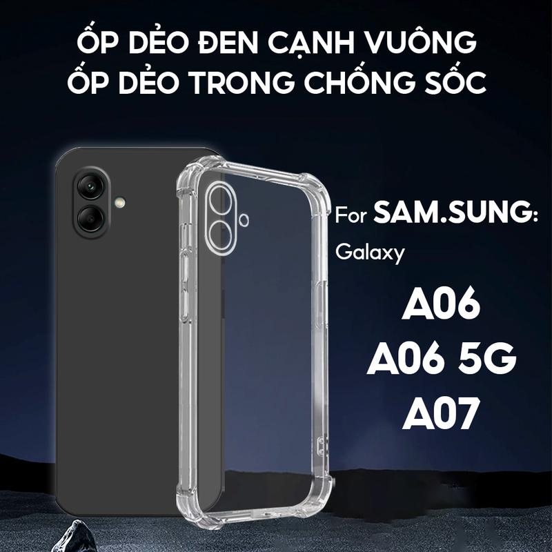 Ốp lưng dành cho SAMSUNG A06 / A06 5G / A07 chống sốc, dẻo trong suốt, tpu đen silicon, bảo vệ camera