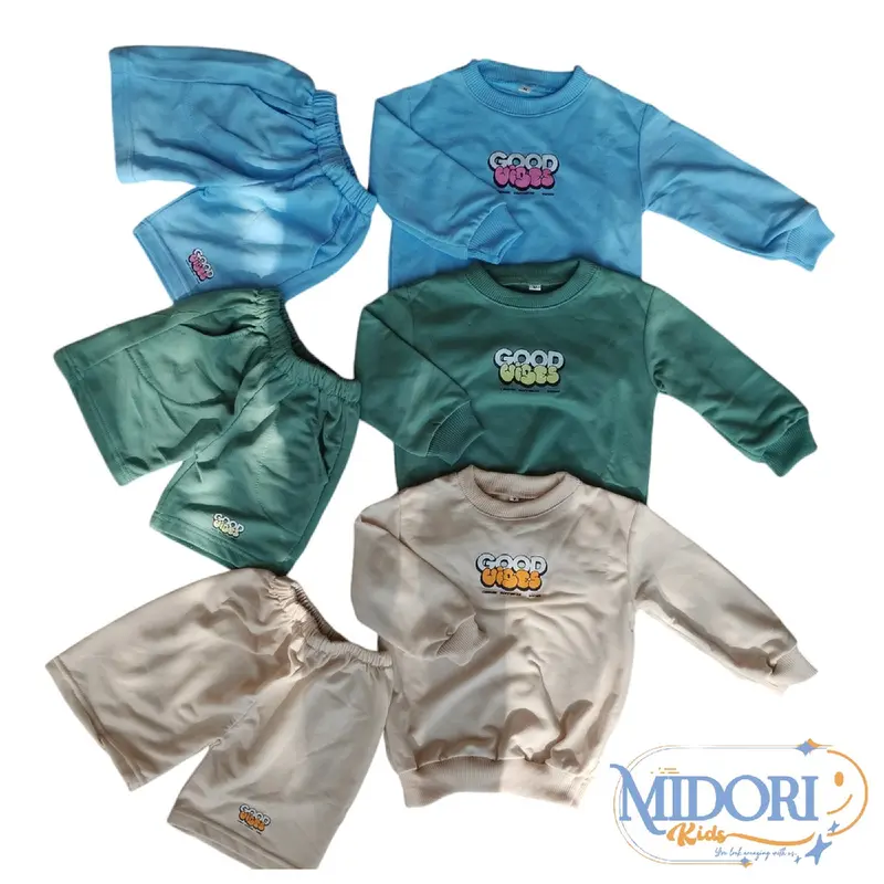 Isi 3 Setelan Sweater Crewneck Anak Laki-Laki Perempuan Harian Santai untuk Usia 1-10 Tahun- Baju setelan resmi & setelan- Fashion Anak Terbaru Parsel 0