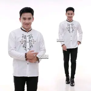 NEW KOKO LENGAN PANJANG DEWASA KEREN EDISI LEBARAN BAHAN ADEM TIDAK MENERAWANG MURAH SIMPLE PEKALONGAN Muslim Pria Baju Putih Hitam