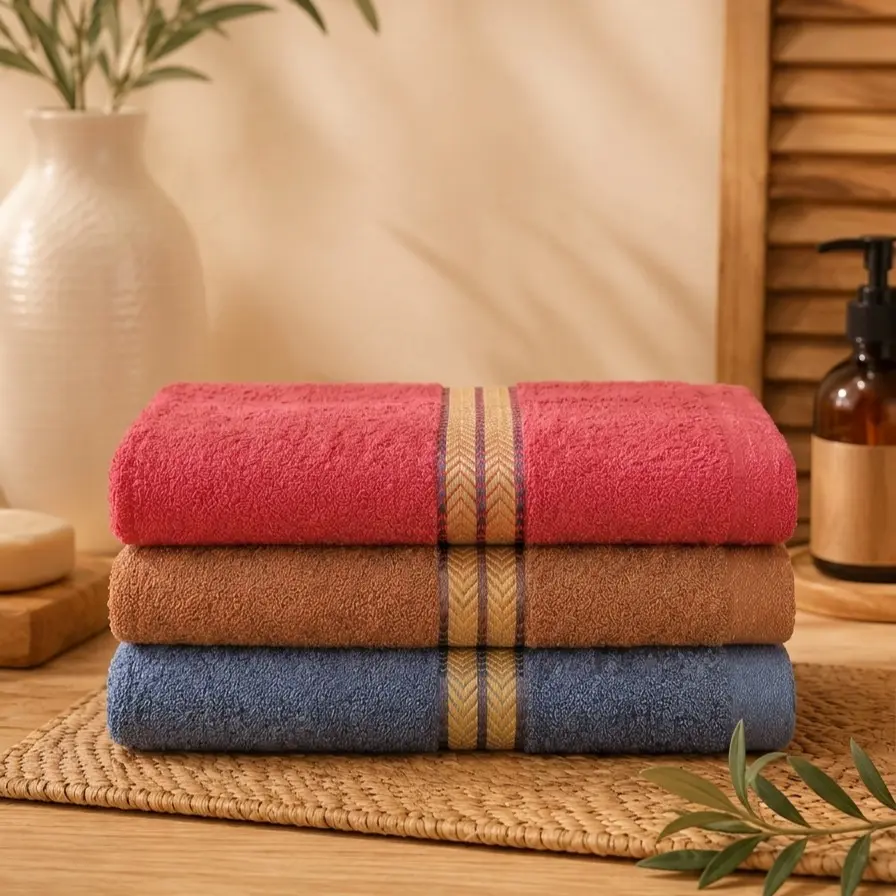 PAKET ISI 3 HANDUK DEWASA BAHAN KATUN WARNA RANDOM Ukuran 70 x 140 cm Lembut dan Serap air, Seserahan, Hampers, Kado, Souvenir