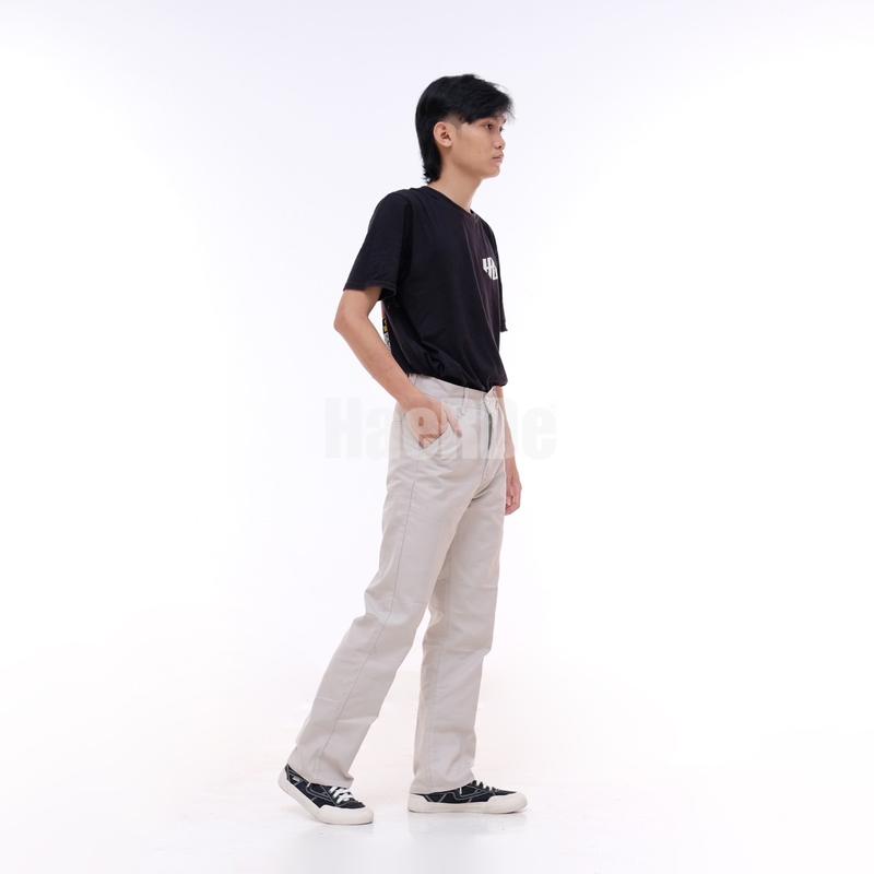 HaeRDe - Celana Chino panjang reguler/gombrong pria loose fit pria dewasa Original twill standar kasual model skena 2