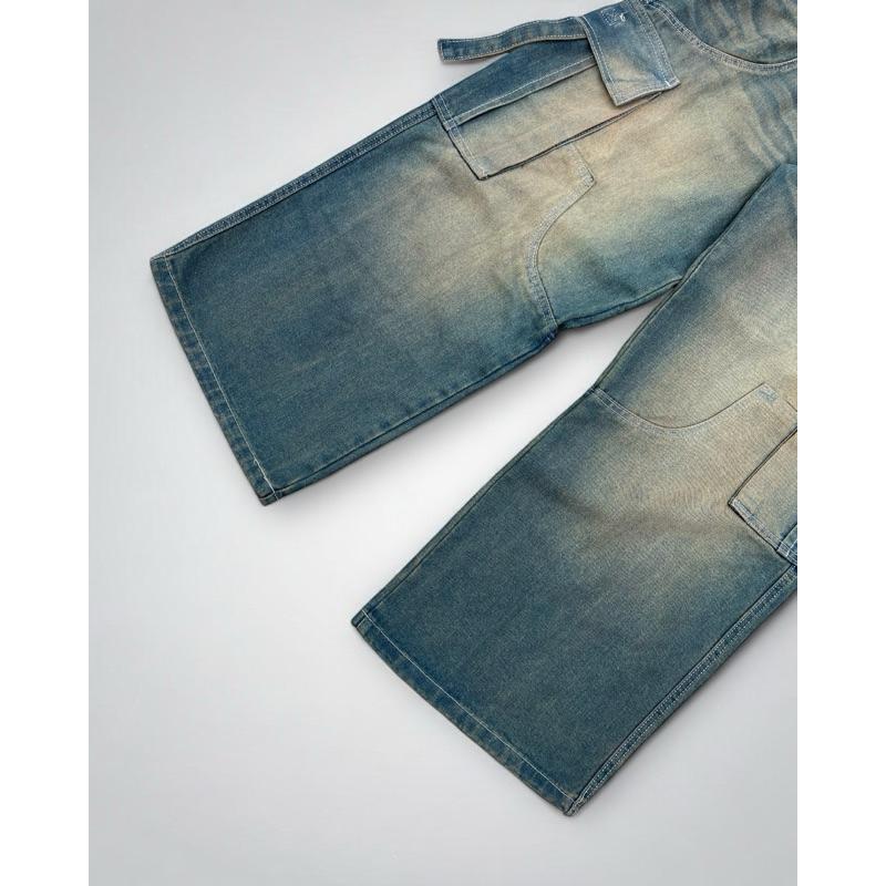 Bawwa Santai | Celana CARGO Baggy Jeans | GREEN BLUE RETRO Wash fading | SAMBA Series | Celana Cargo Jeans Denim| Celana Gombrang | Cargo pants | Baggy pants | celana skena 6