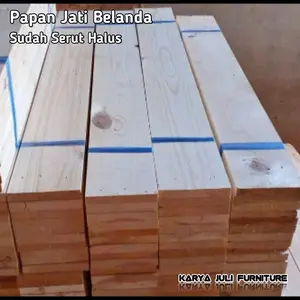 10 PCS Sudah Serut Halus Papan Jati Belanda 100 x 10 x 2 Cm Bekas Pallet