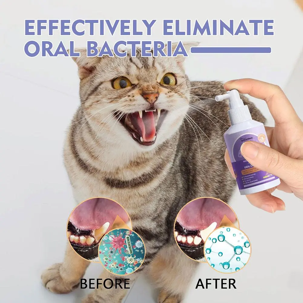 50ML Pet Oral Cleanse Spray Dog And Cat Teeth Cleaning Odor Eliminating Mouth Care Clean Deodrant Prevent Calculus
